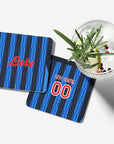 Coaster with the Atalanta 2026-27 Home football shirt design by RIPA Football