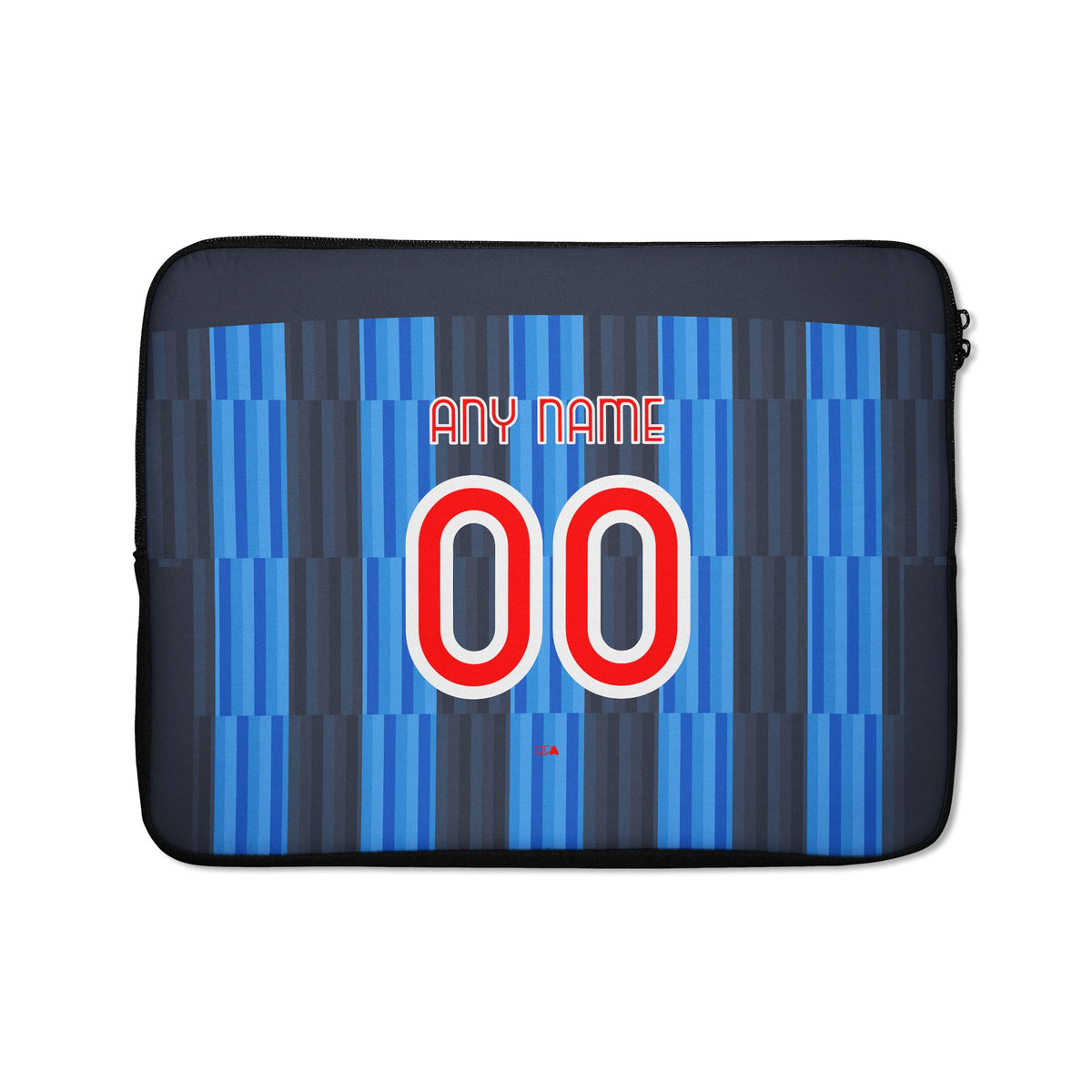Laptop sleeve with the Atalanta 2026-27 Home football shirt design by RIPA Football