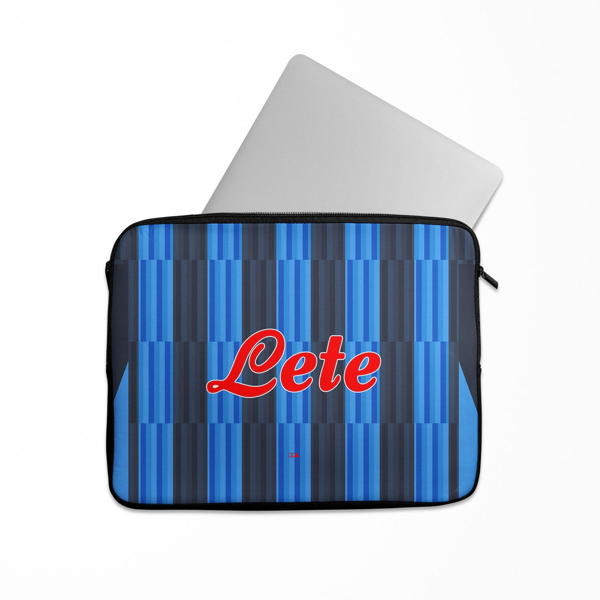 Laptop sleeve with the Atalanta 2026-27 Home football shirt design by RIPA Football