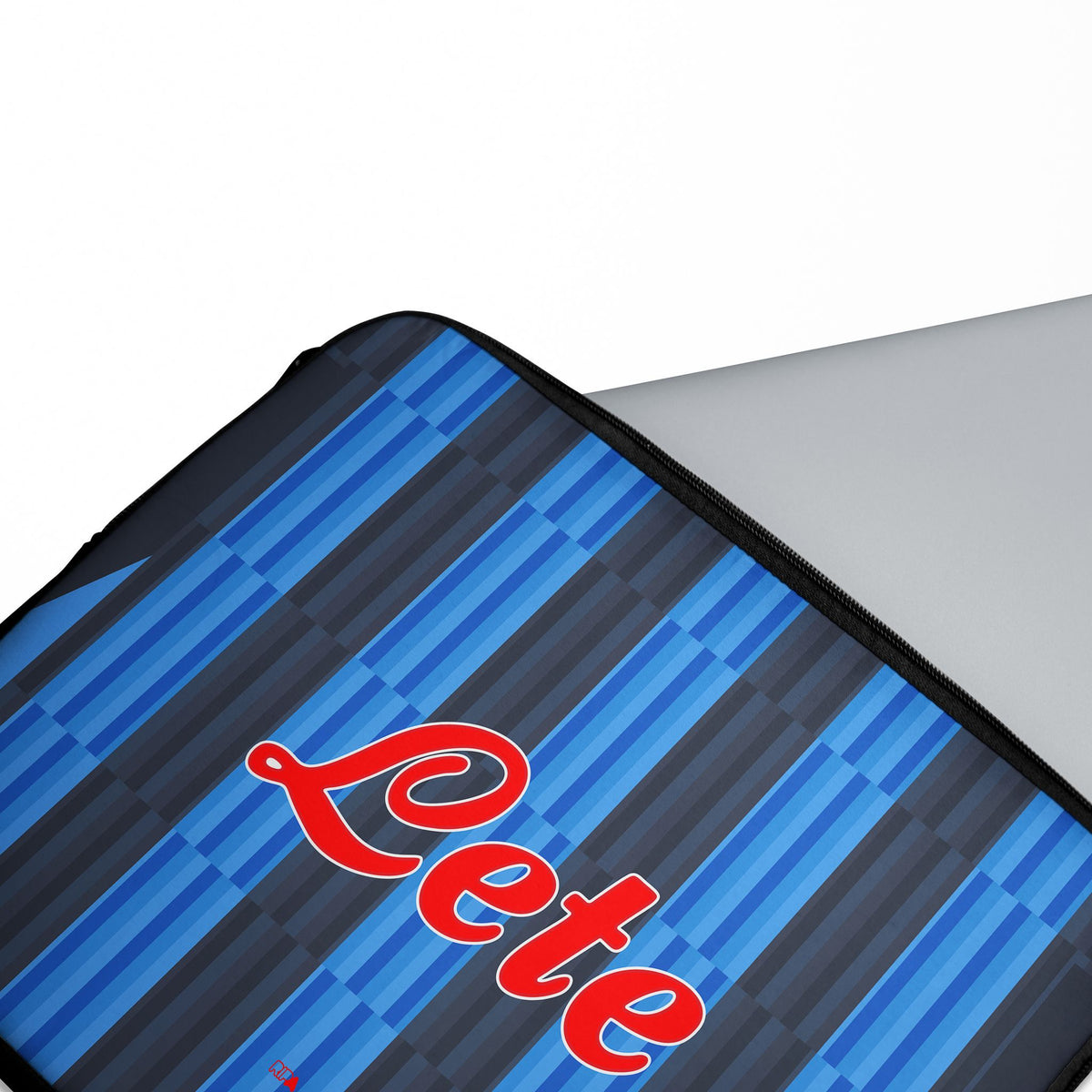 Laptop sleeve with the Atalanta 2026-27 Home football shirt design by RIPA Football