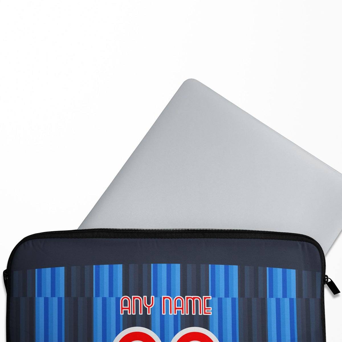 Laptop sleeve with the Atalanta 2026-27 Home football shirt design by RIPA Football