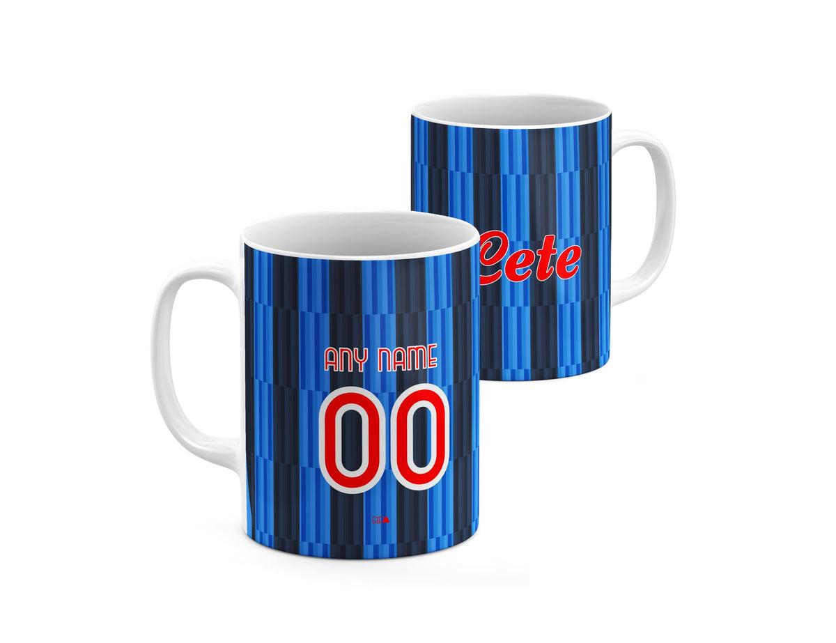 Mug with the Atalanta 2026-27 Home football shirt design by RIPA Football