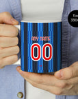 Mug with the Atalanta 2026-27 Home football shirt design by RIPA Football