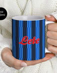 Mug with the Atalanta 2026-27 Home football shirt design by RIPA Football