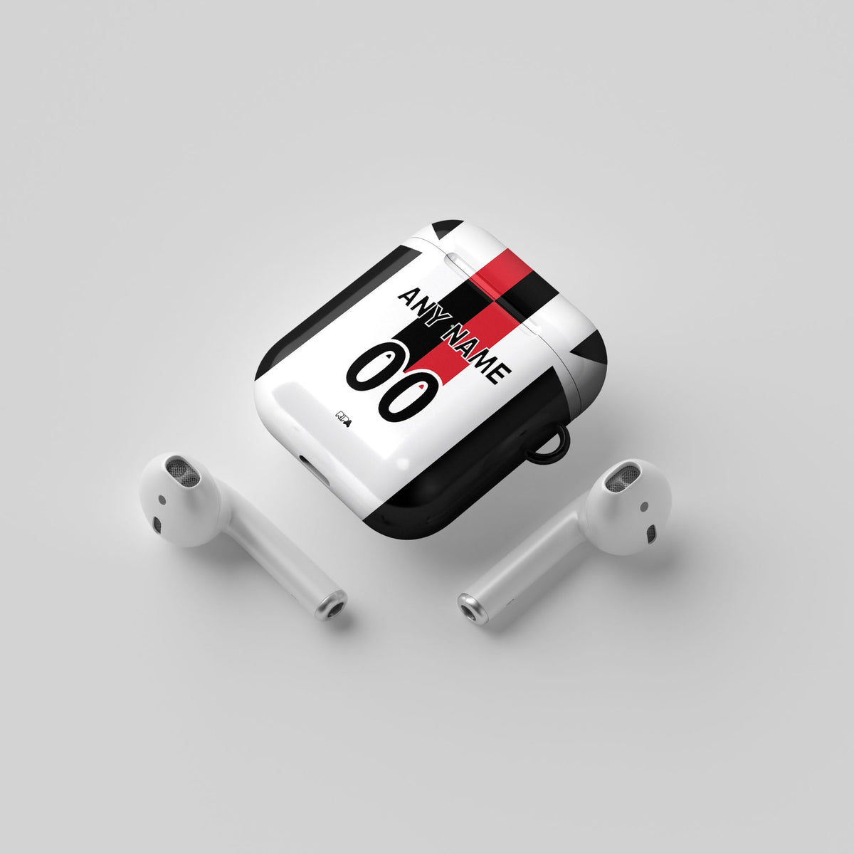 AirPods case with the Atlas 2026-27 Away football shirt design by RIPA Football