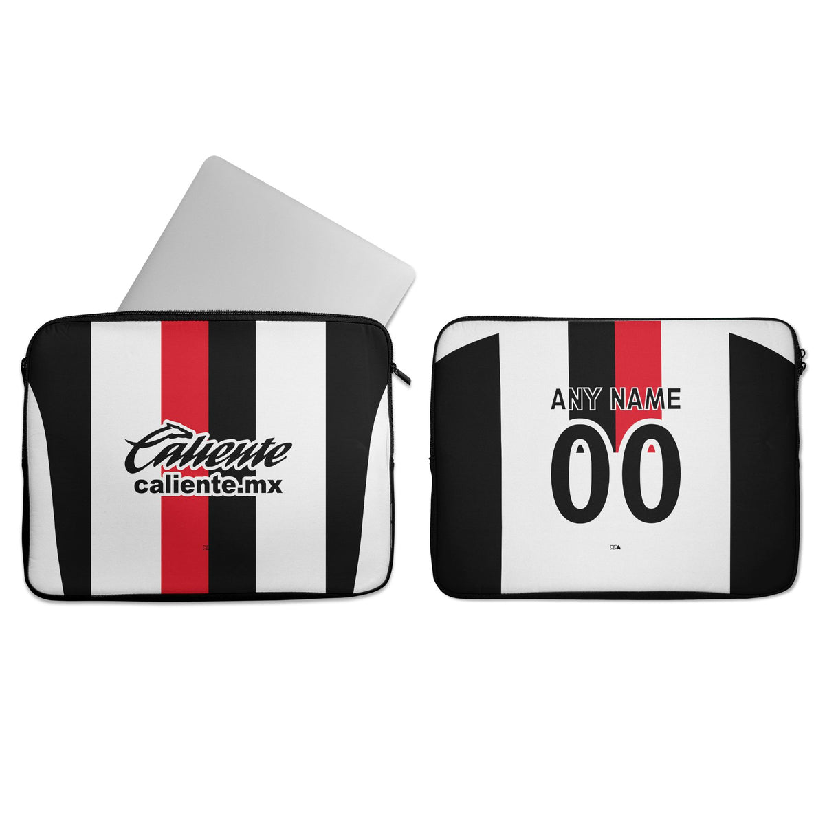 Laptop sleeve with the Atlas 2026-27 Away football shirt design by RIPA Football