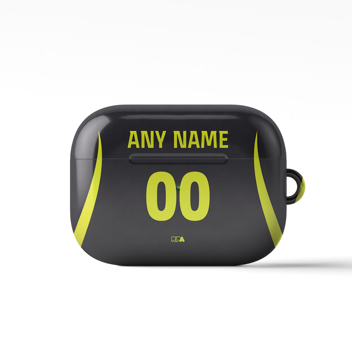 AirPods case with the Atlético Madrid 2026-27 Away football shirt design by RIPA Football