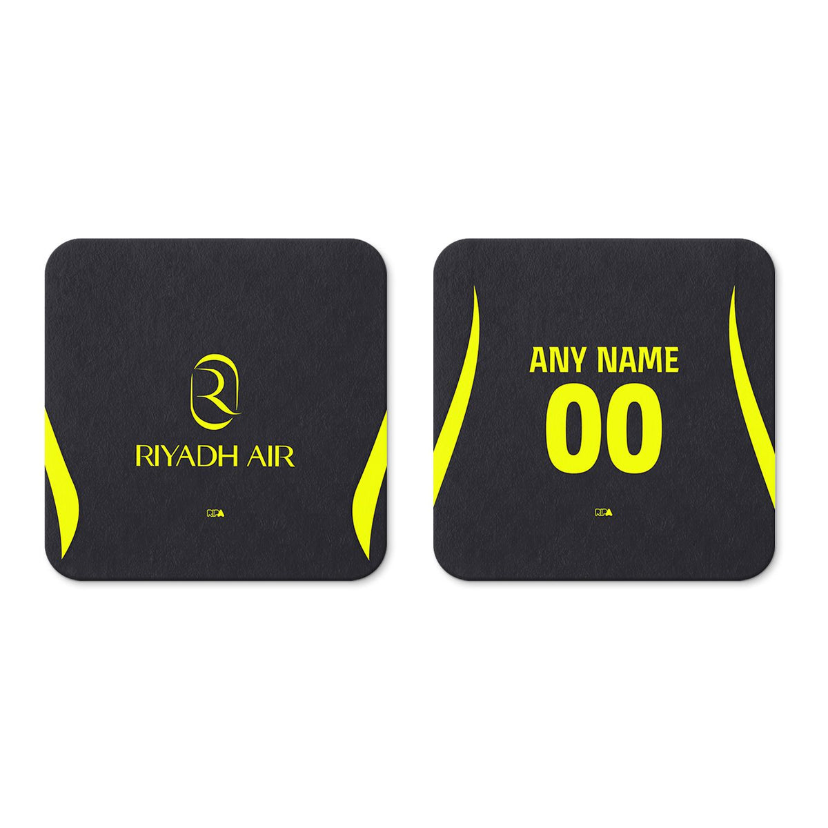 Coaster with the Atlético Madrid 2026-27 Away football shirt design by RIPA Football