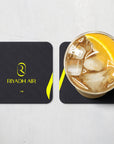 Coaster with the Atlético Madrid 2026-27 Away football shirt design by RIPA Football