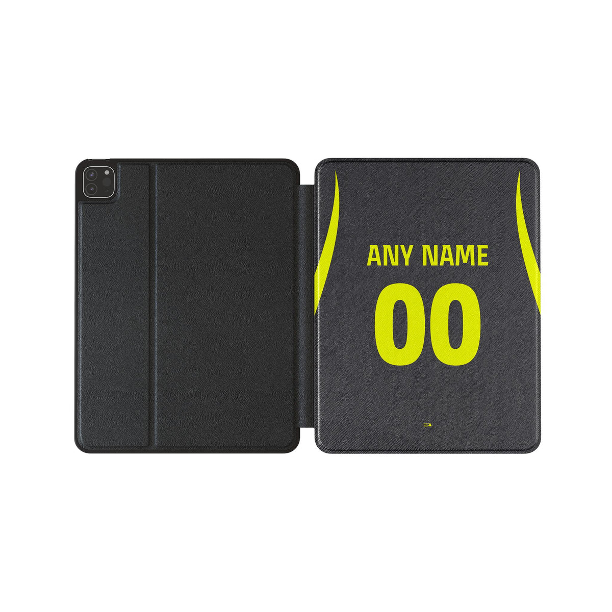 iPad case with the Atlético Madrid 2026-27 Away football shirt design by RIPA Football