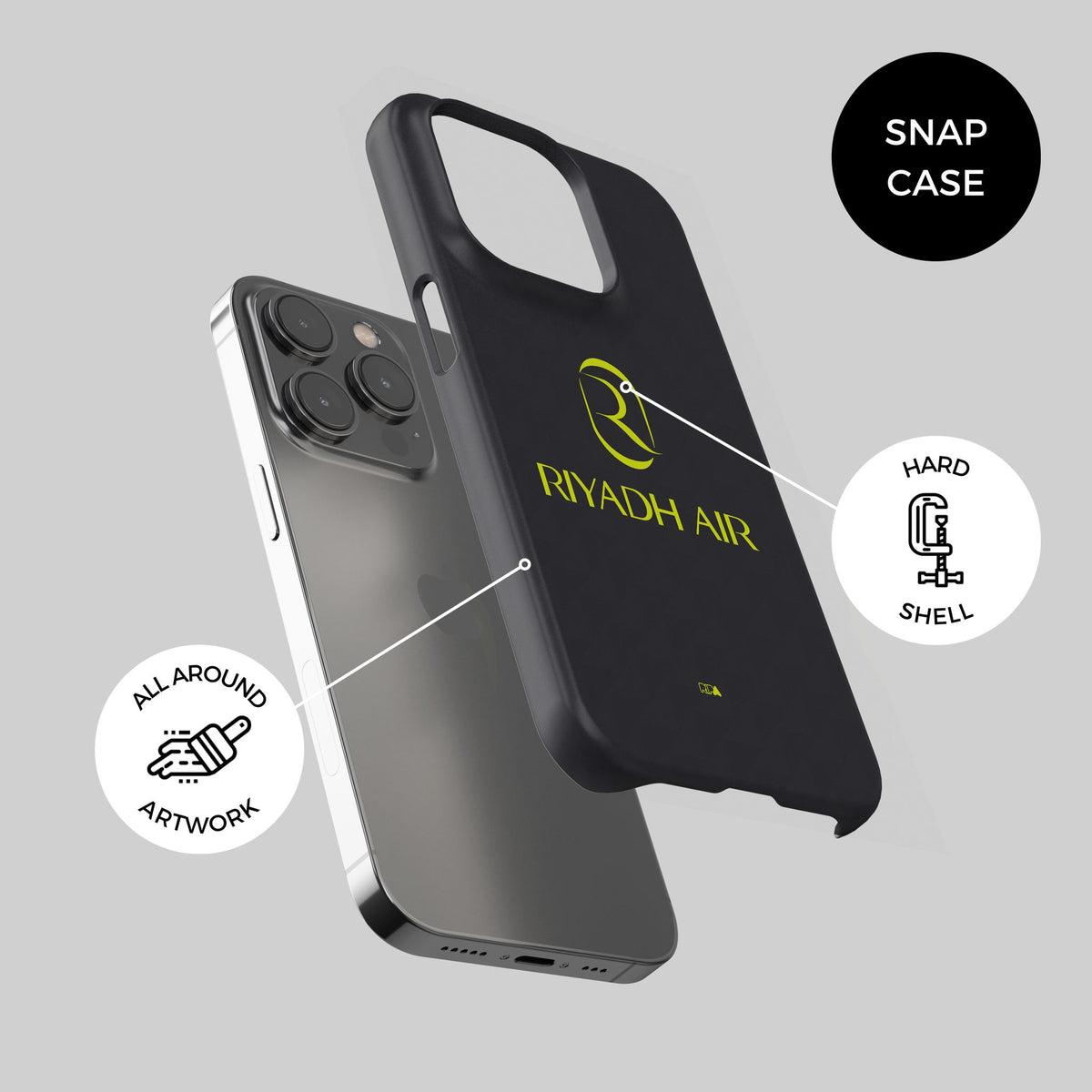 Phone case with the Atlético Madrid 2026-27 Away football shirt design by RIPA Football