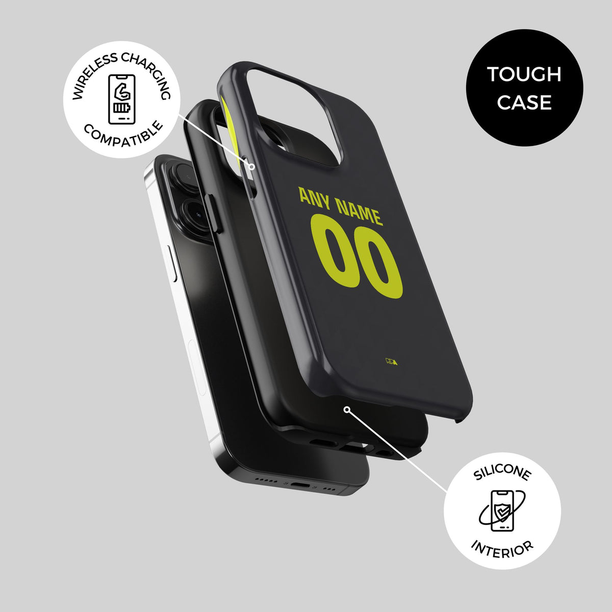 Phone case with the Atlético Madrid 2026-27 Away football shirt design by RIPA Football