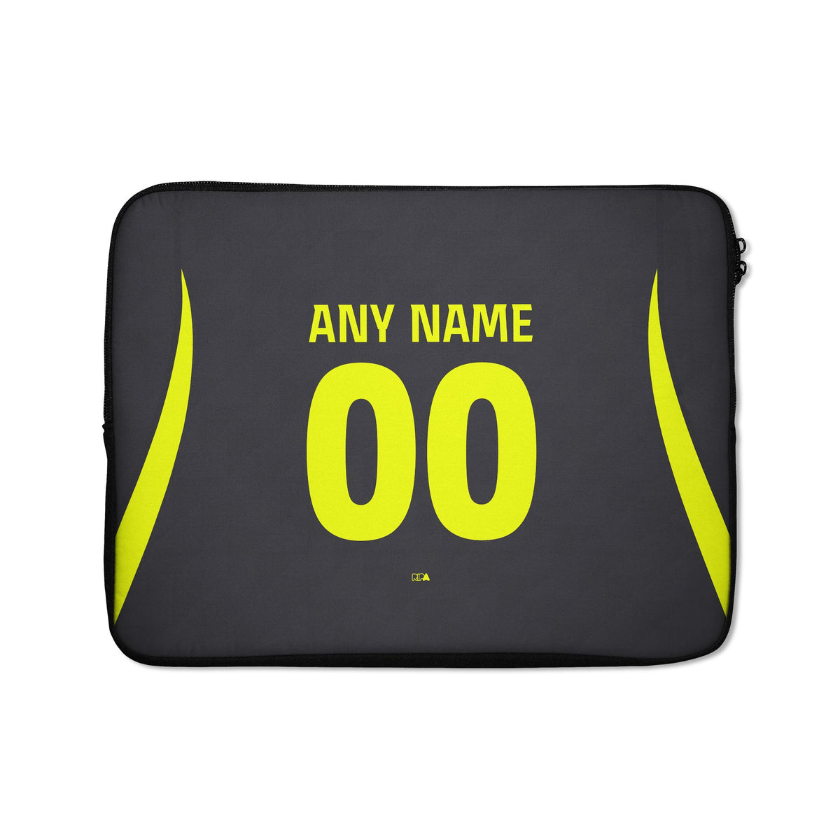 Laptop sleeve with the Atlético Madrid 2026-27 Away football shirt design by RIPA Football