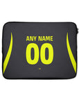Laptop sleeve with the Atlético Madrid 2026-27 Away football shirt design by RIPA Football