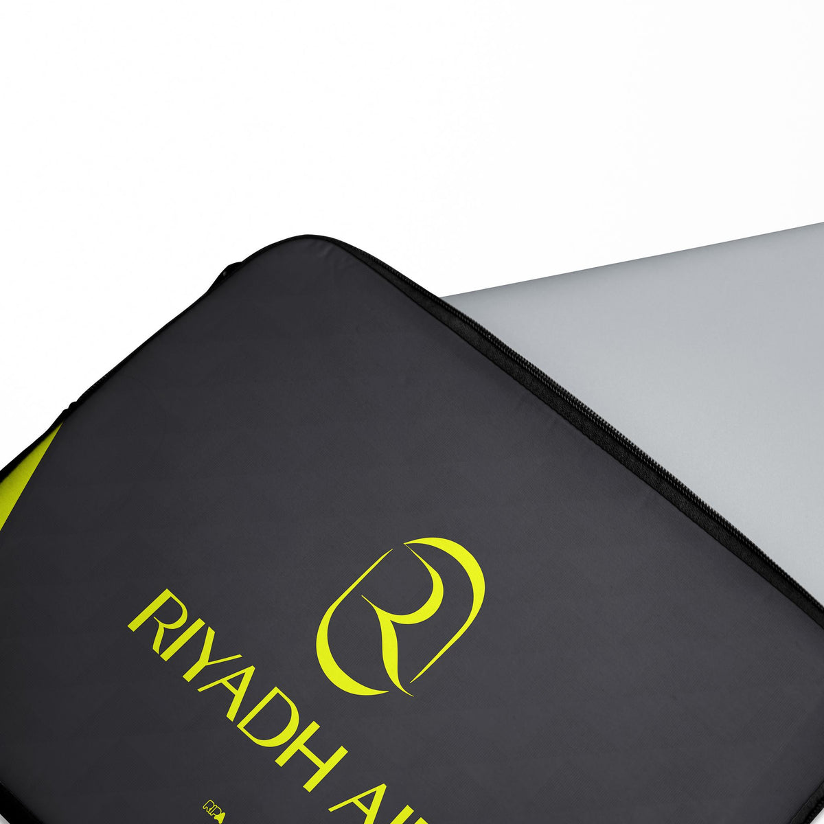 Laptop sleeve with the Atlético Madrid 2026-27 Away football shirt design by RIPA Football