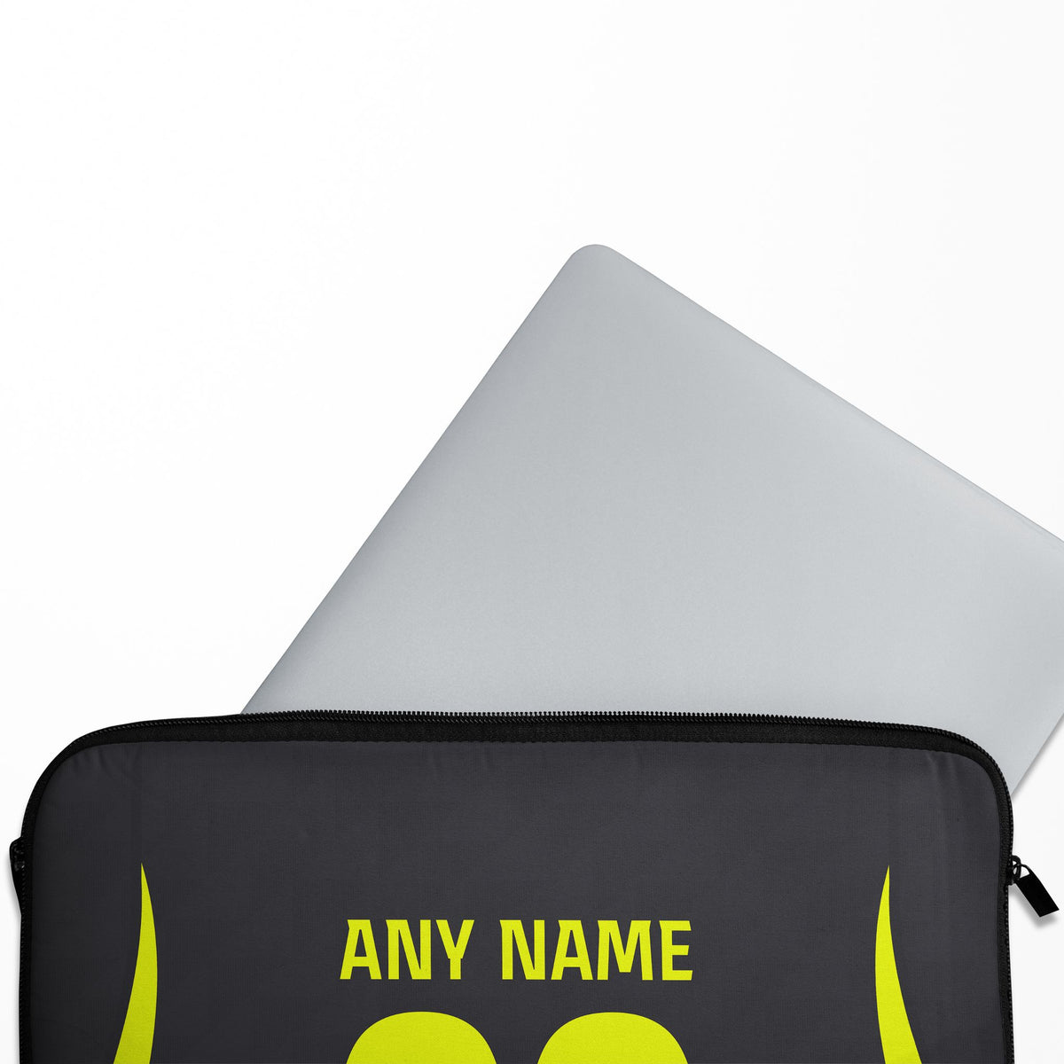 Laptop sleeve with the Atlético Madrid 2026-27 Away football shirt design by RIPA Football