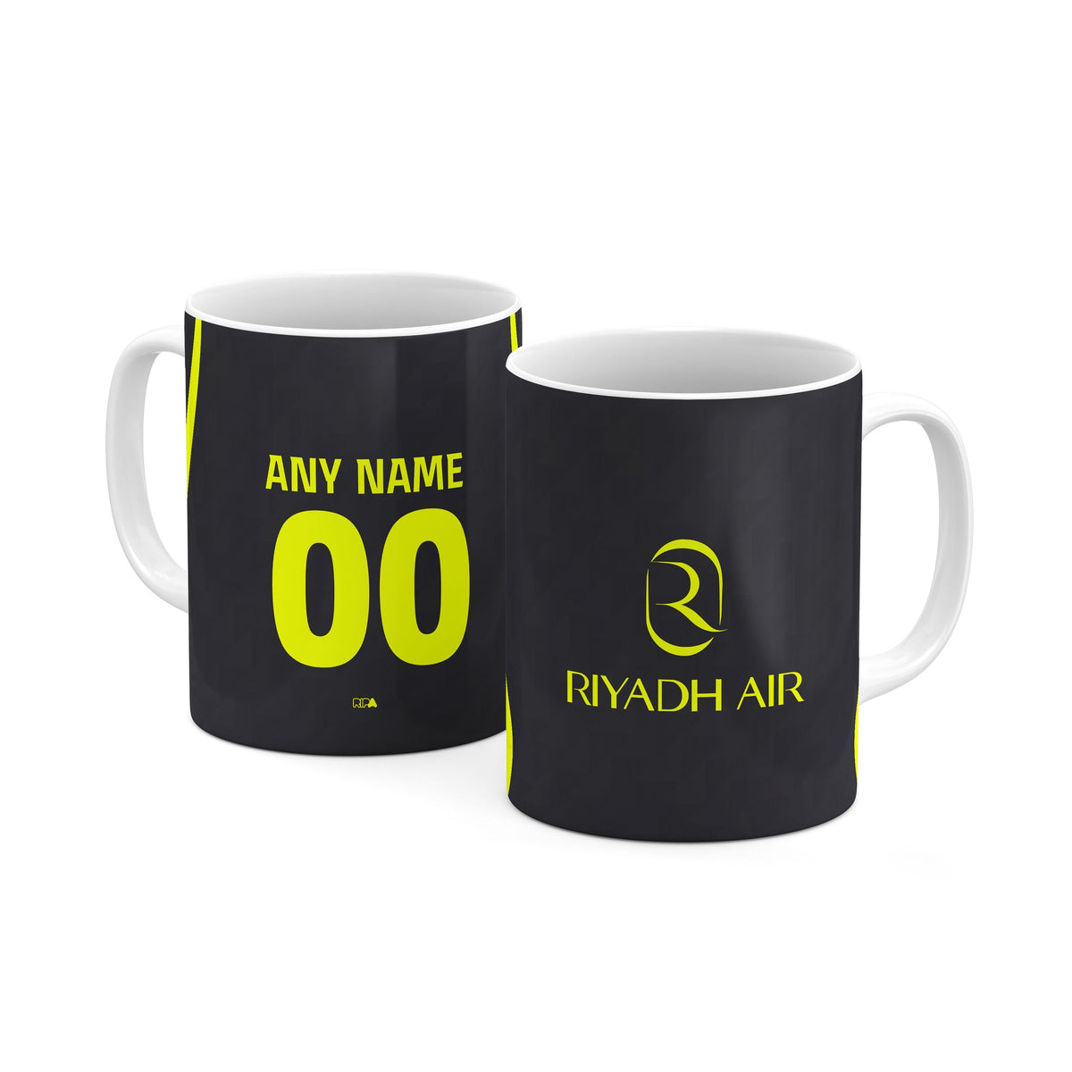 Mug with the Atlético Madrid 2026-27 Away football shirt design by RIPA Football
