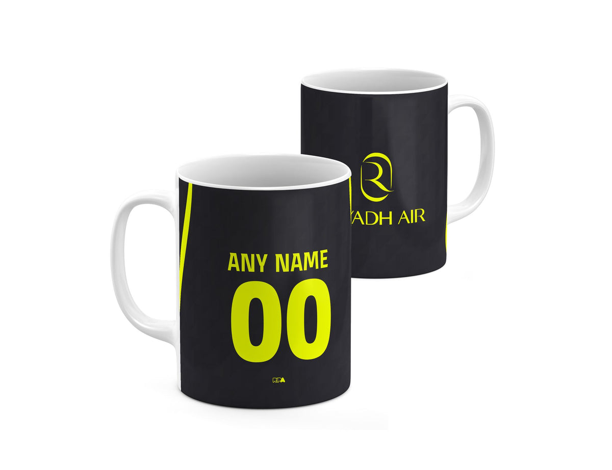 Mug with the Atlético Madrid 2026-27 Away football shirt design by RIPA Football