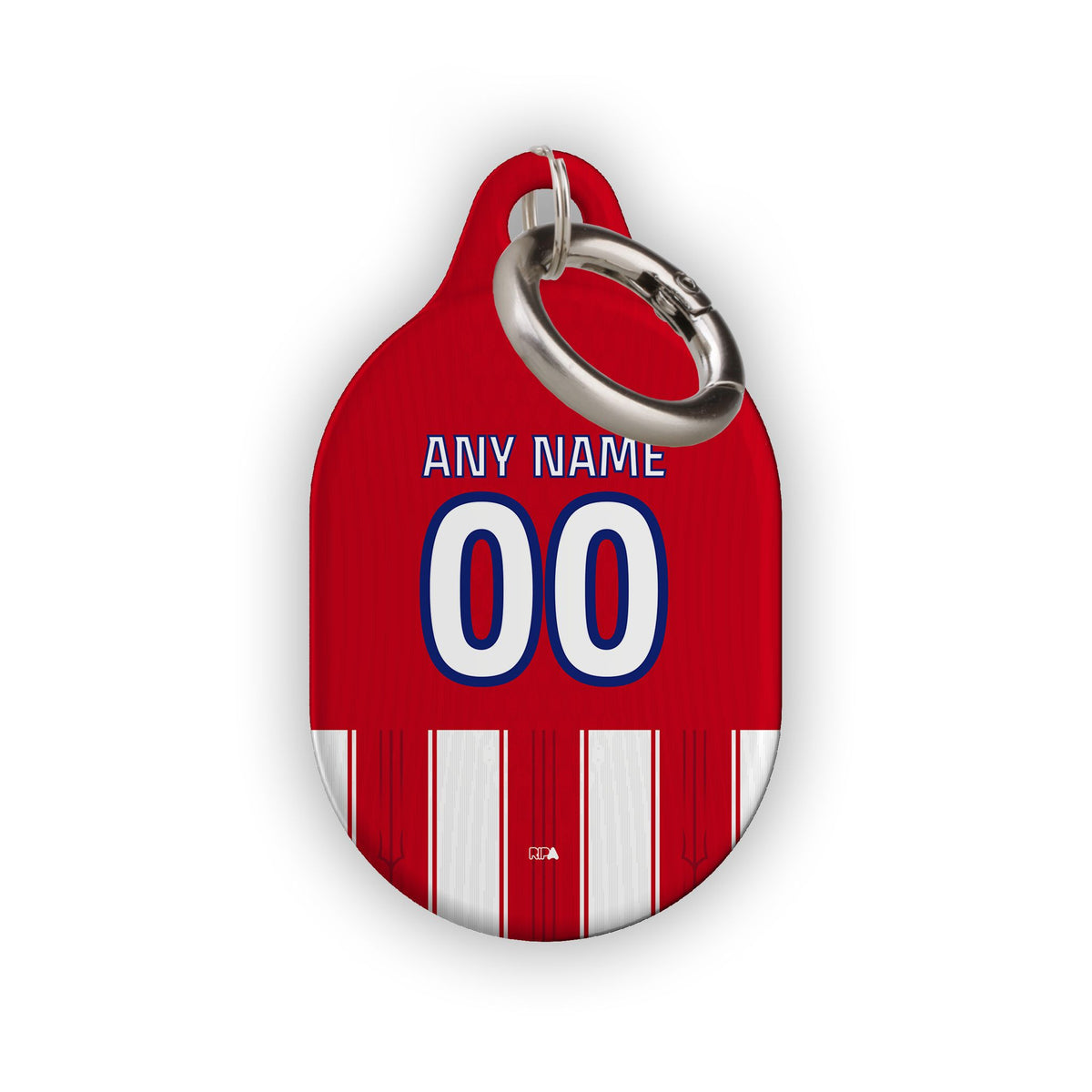 AirTag holder with the Atlético Madrid 2026-27 Home football shirt design by RIPA Football