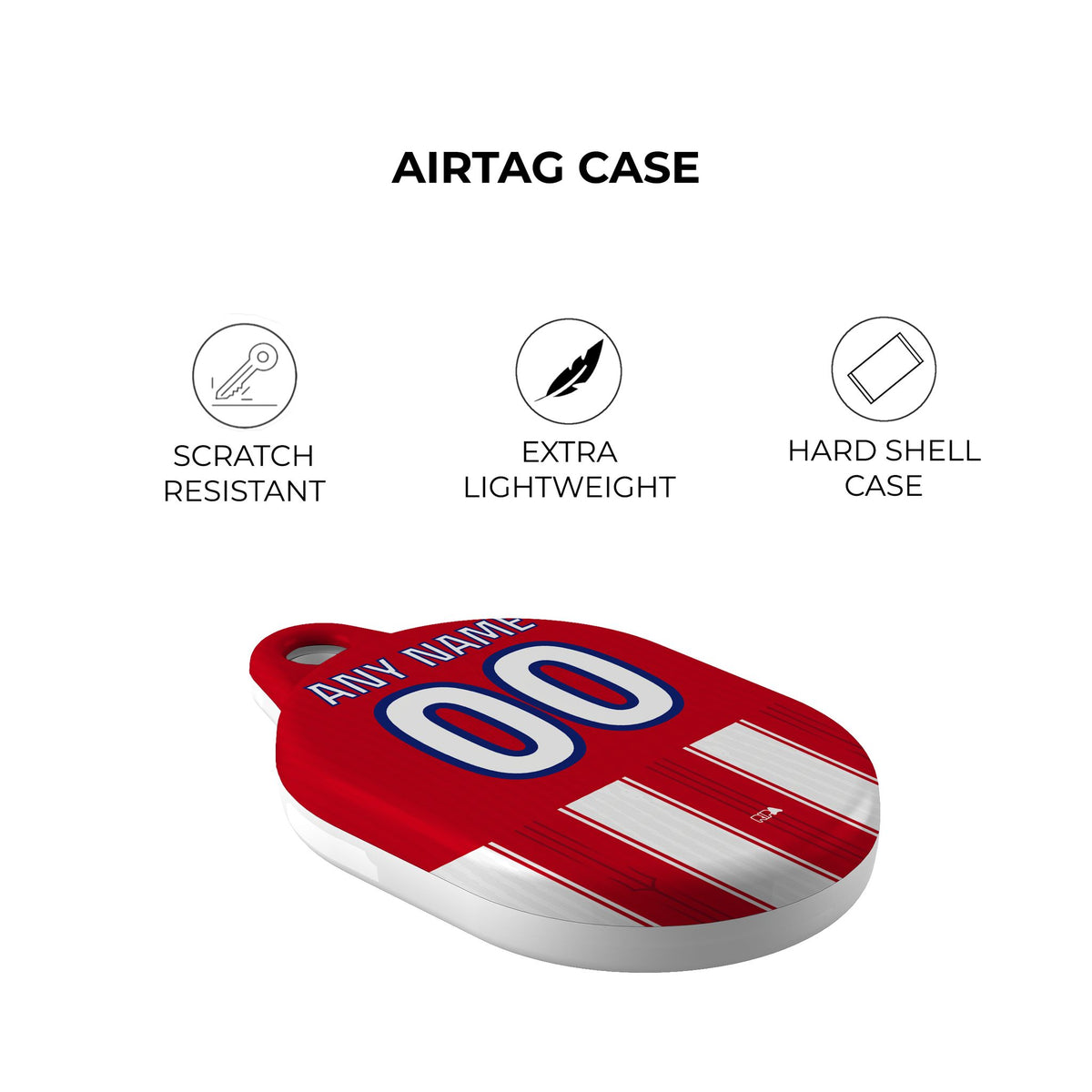 AirTag holder with the Atlético Madrid 2026-27 Home football shirt design by RIPA Football