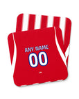 Coaster with the Atlético Madrid 2026-27 Home football shirt design by RIPA Football