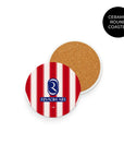 Coaster with the Atlético Madrid 2026-27 Home football shirt design by RIPA Football