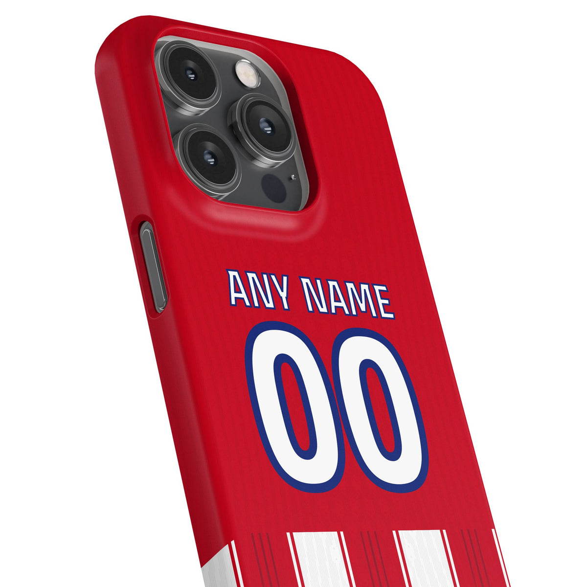 Phone case with the Atlético Madrid 2026-27 Home football shirt design by RIPA Football