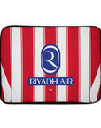 Laptop sleeve with the Atlético Madrid 2026-27 Home football shirt design by RIPA Football