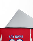Laptop sleeve with the Atlético Madrid 2026-27 Home football shirt design by RIPA Football