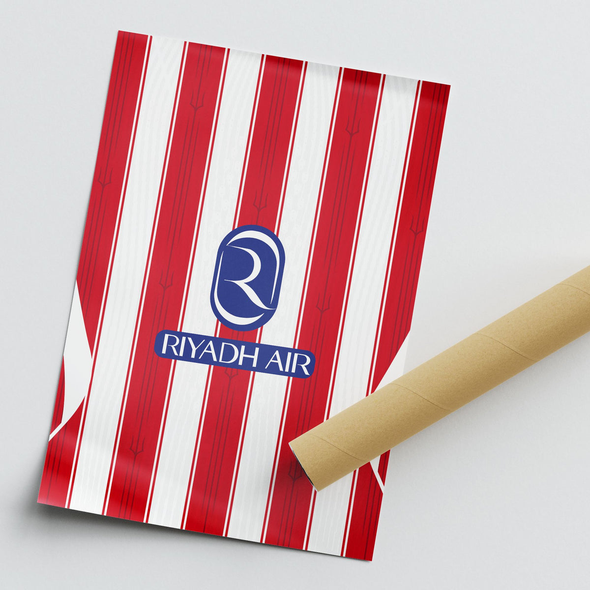 Print with the Atlético Madrid 2026-27 Home football shirt design by RIPA Football