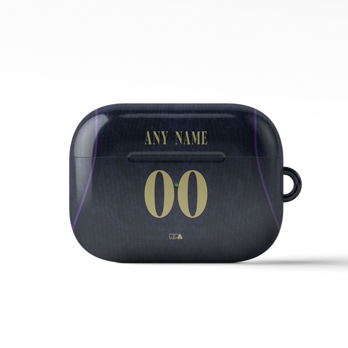 AirPods case with the Barcelona 2026-27 Away football shirt design by RIPA Football