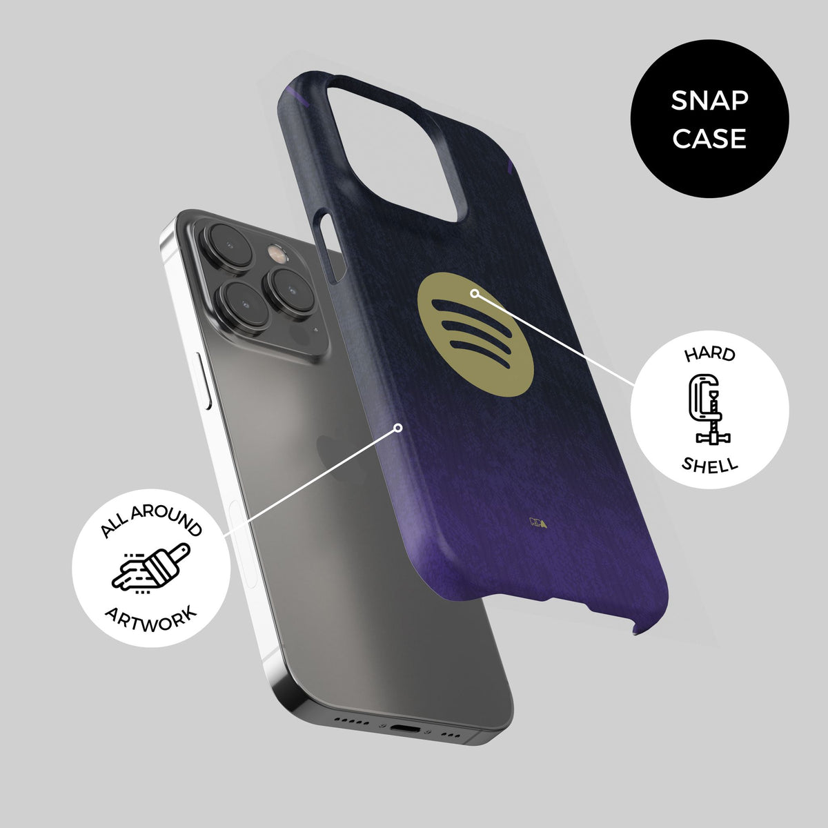 Phone case with the Barcelona 2026-27 Away football shirt design by RIPA Football