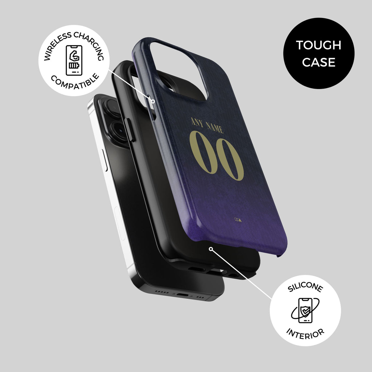 Phone case with the Barcelona 2026-27 Away football shirt design by RIPA Football