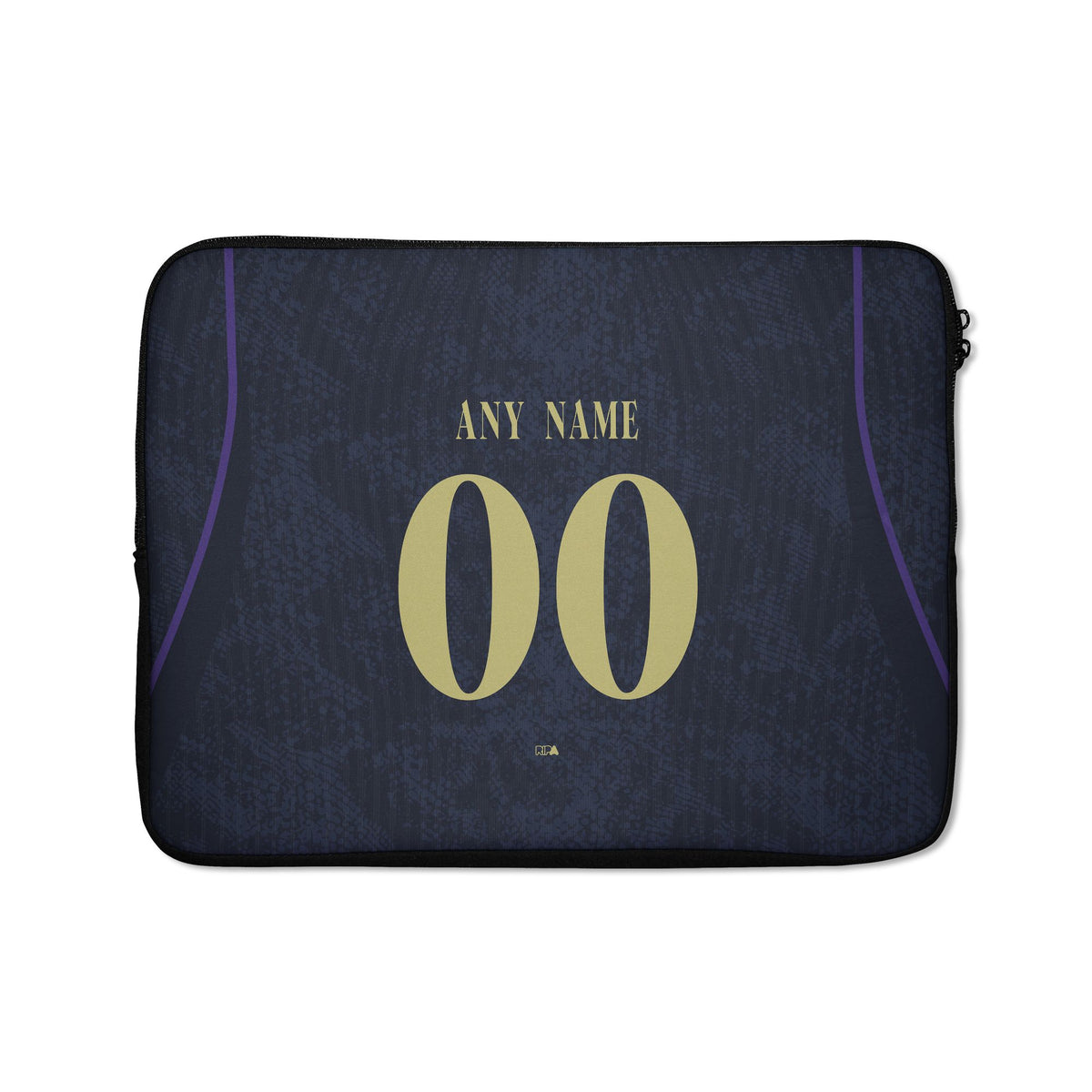 Laptop sleeve with the Barcelona 2026-27 Away football shirt design by RIPA Football