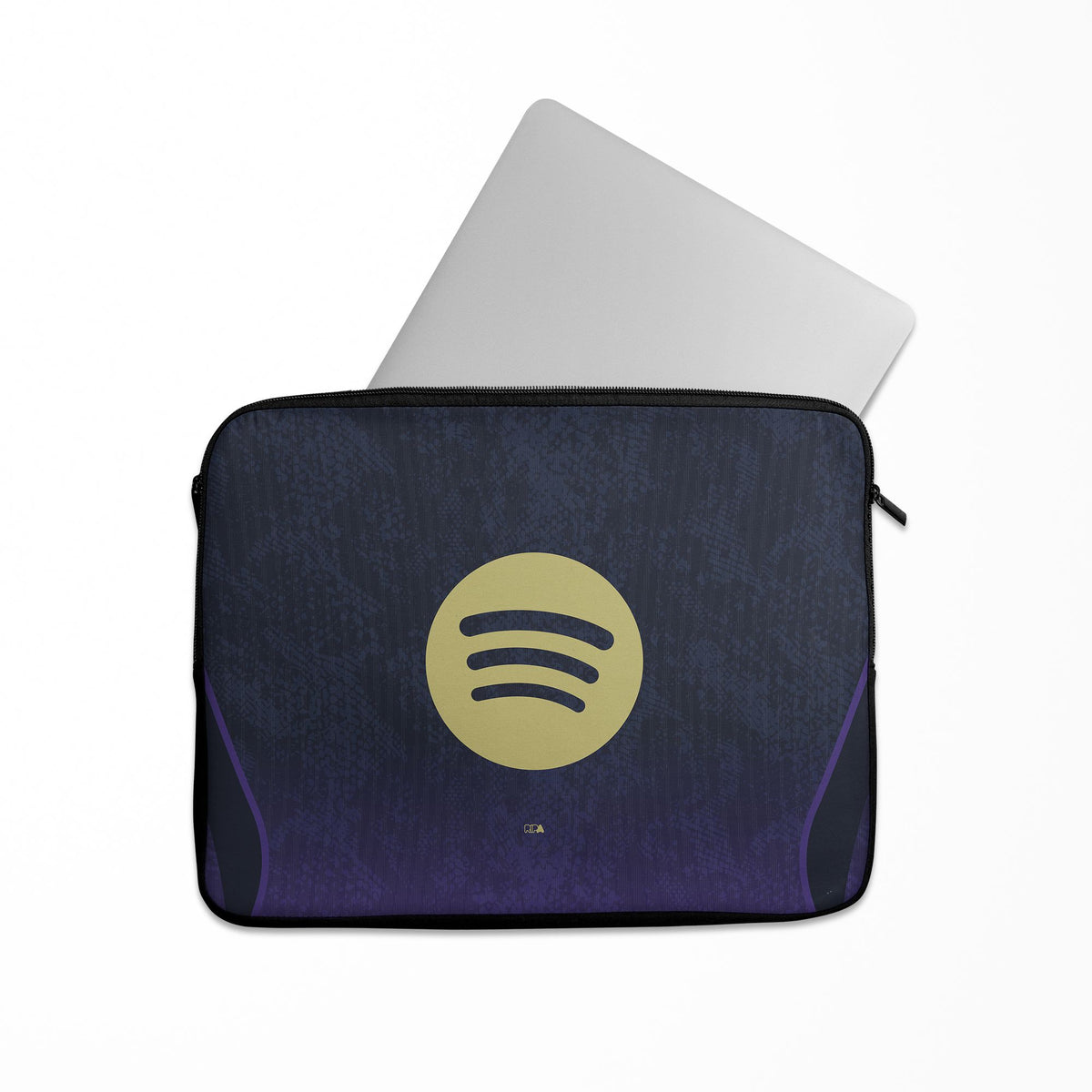 Laptop sleeve with the Barcelona 2026-27 Away football shirt design by RIPA Football