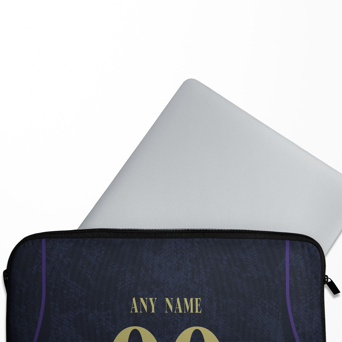 Laptop sleeve with the Barcelona 2026-27 Away football shirt design by RIPA Football