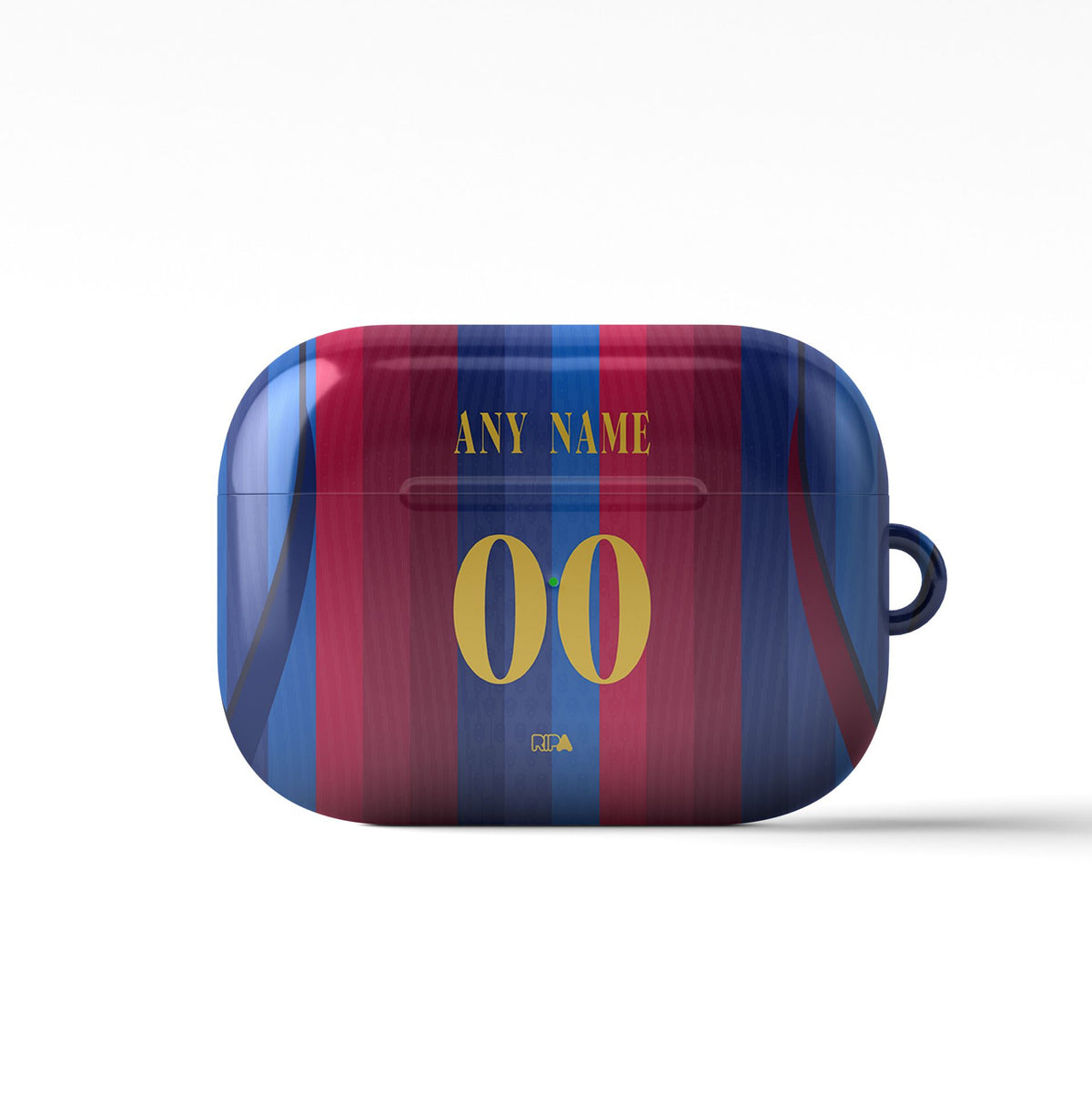 AirPods case with the Barcelona 2026-27 Home football shirt design by RIPA Football