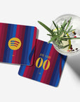 Coaster with the Barcelona 2026-27 Home football shirt design by RIPA Football