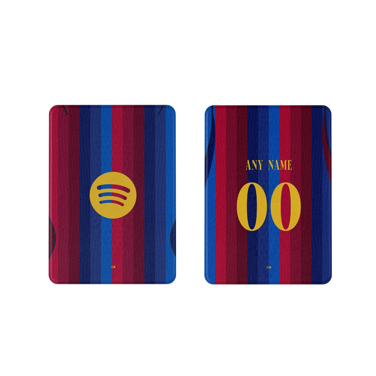 iPad case with the Barcelona 2026-27 Home football shirt design by RIPA Football