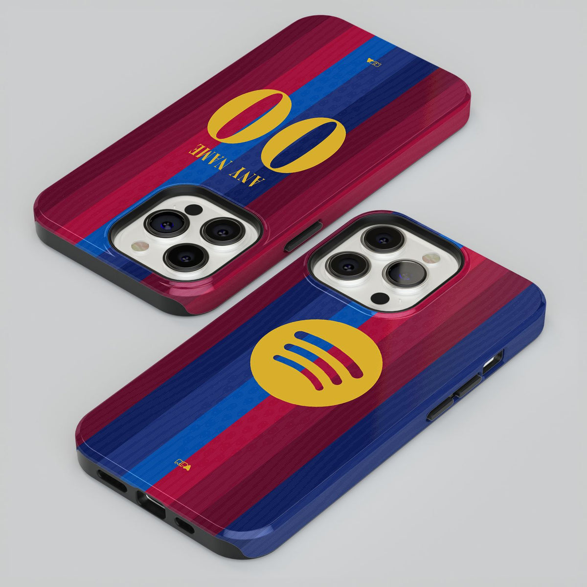 Phone case with the Barcelona 2026-27 Home football shirt design by RIPA Football
