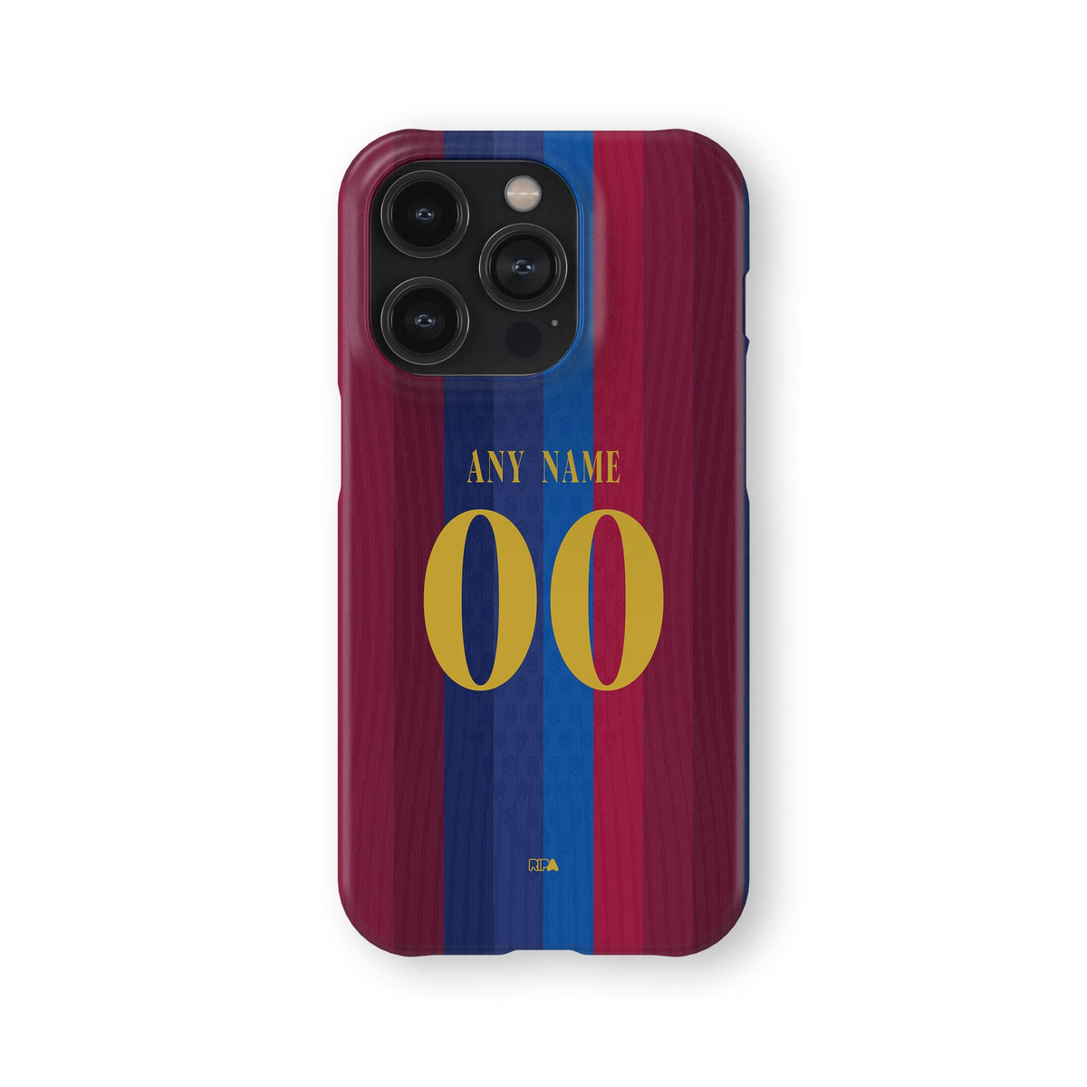 Phone case with the Barcelona 2026-27 Home football shirt design by RIPA Football