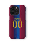 Phone case with the Barcelona 2026-27 Home football shirt design by RIPA Football