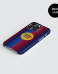 Phone case with the Barcelona 2026-27 Home football shirt design by RIPA Football