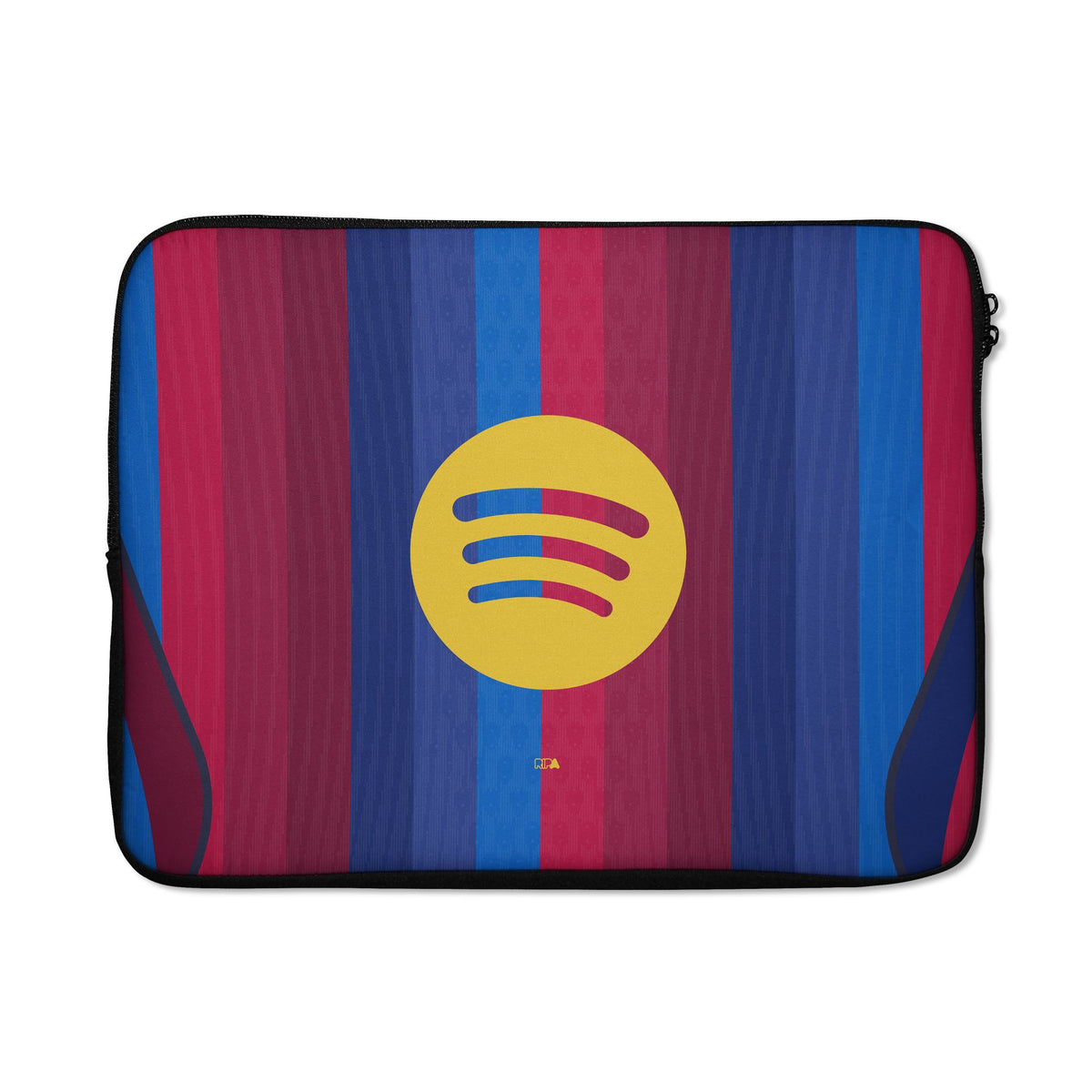 Laptop sleeve with the Barcelona 2026-27 Home football shirt design by RIPA Football