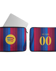 Laptop sleeve with the Barcelona 2026-27 Home football shirt design by RIPA Football