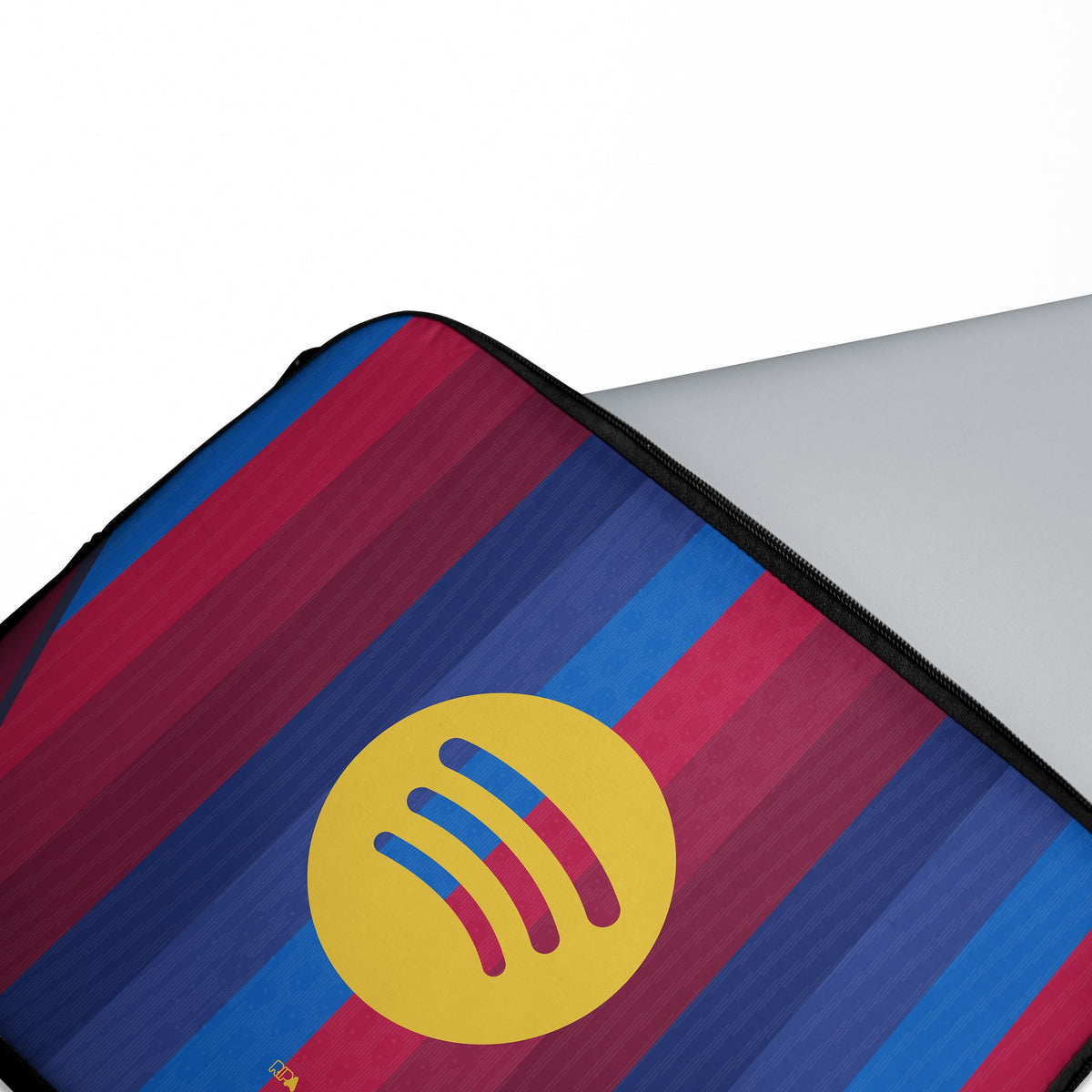 Laptop sleeve with the Barcelona 2026-27 Home football shirt design by RIPA Football