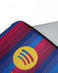 Laptop sleeve with the Barcelona 2026-27 Home football shirt design by RIPA Football