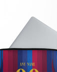 Laptop sleeve with the Barcelona 2026-27 Home football shirt design by RIPA Football