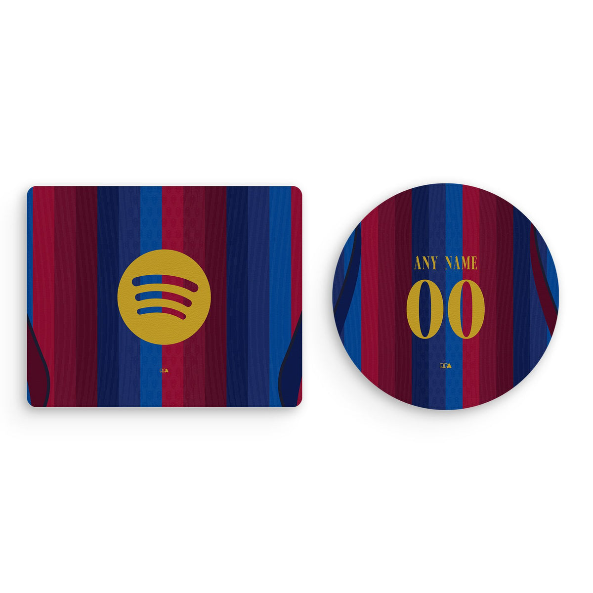 Mouse pad with the Barcelona 2026-27 Home football shirt design by RIPA Football
