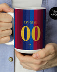 Mug with the Barcelona 2026-27 Home football shirt design by RIPA Football